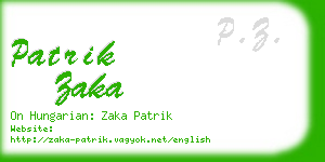 patrik zaka business card